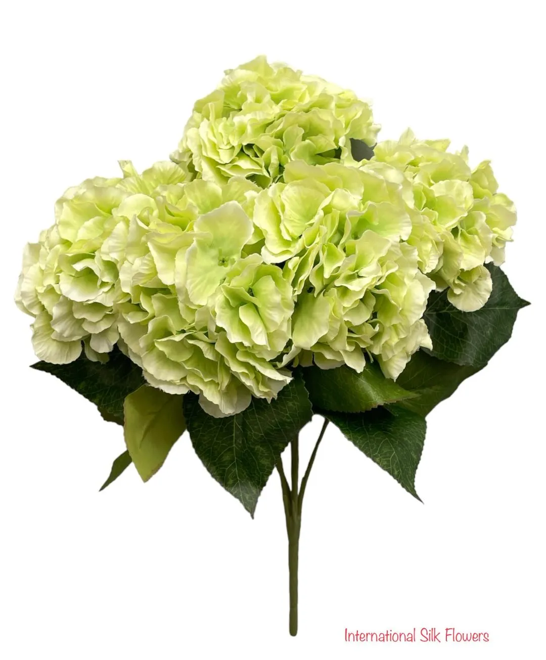 18" Silk Pongee Hydrangea Bush ( INT001-Light Green )