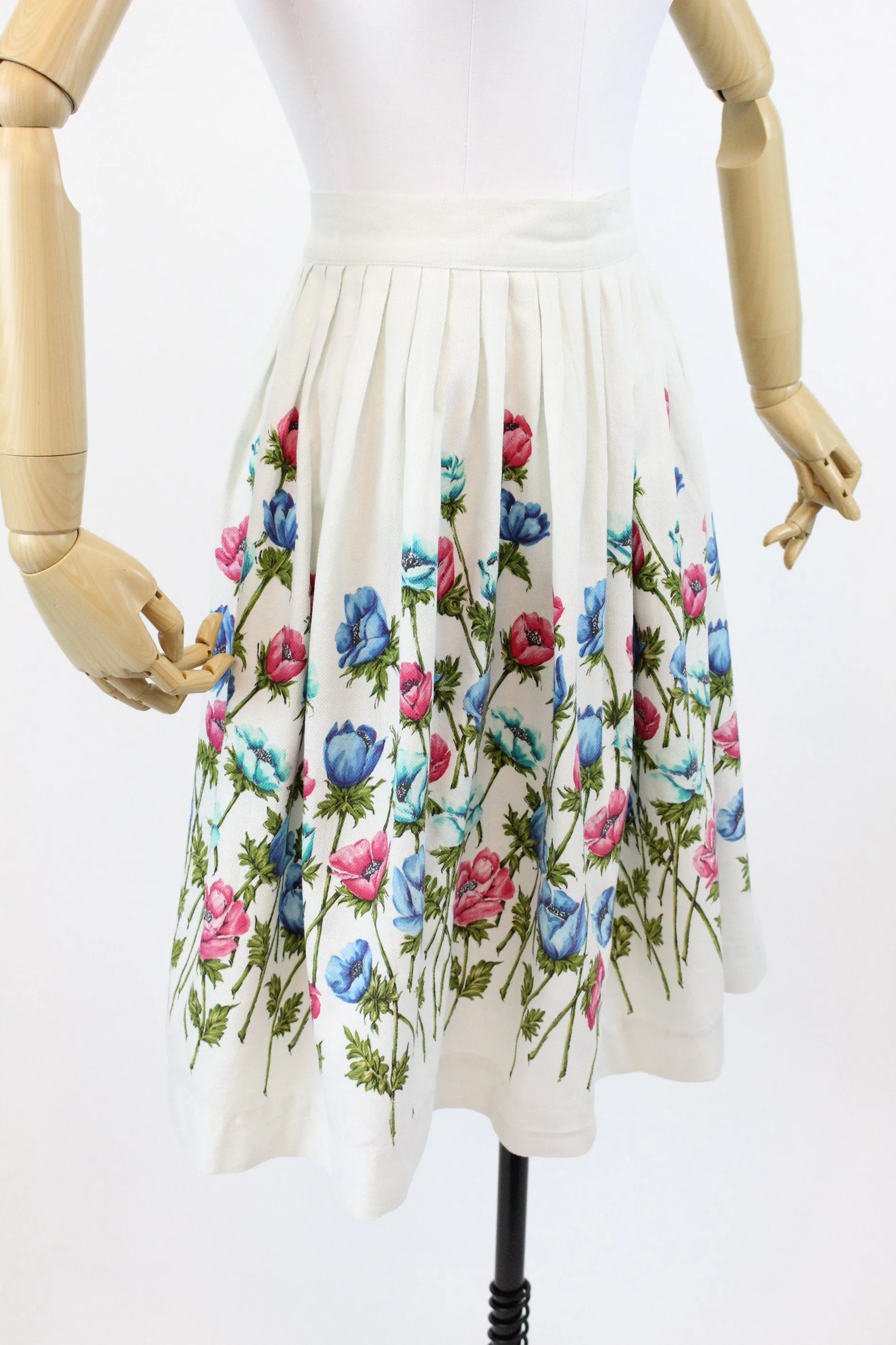 1950s John Wolf anemone cotton skirt xs | new spring