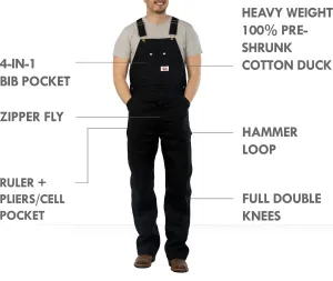 #383 Made in USA Heavy Duty Black Duck Bib Overalls