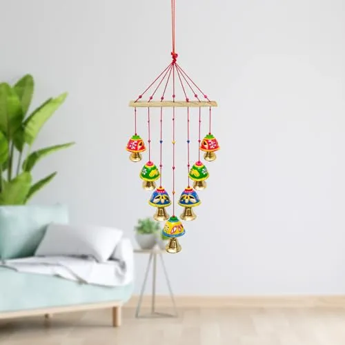 ASSA Handcrafted Rajasthani Wind Chime | Multicolor | Door & Wall Hanging