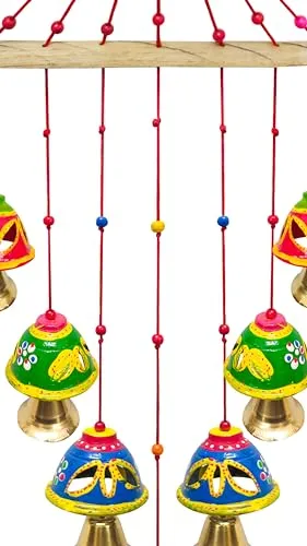 ASSA Handcrafted Rajasthani Wind Chime | Multicolor | Door & Wall Hanging