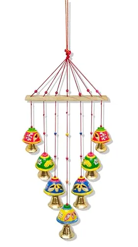 ASSA Handcrafted Rajasthani Wind Chime | Multicolor | Door & Wall Hanging