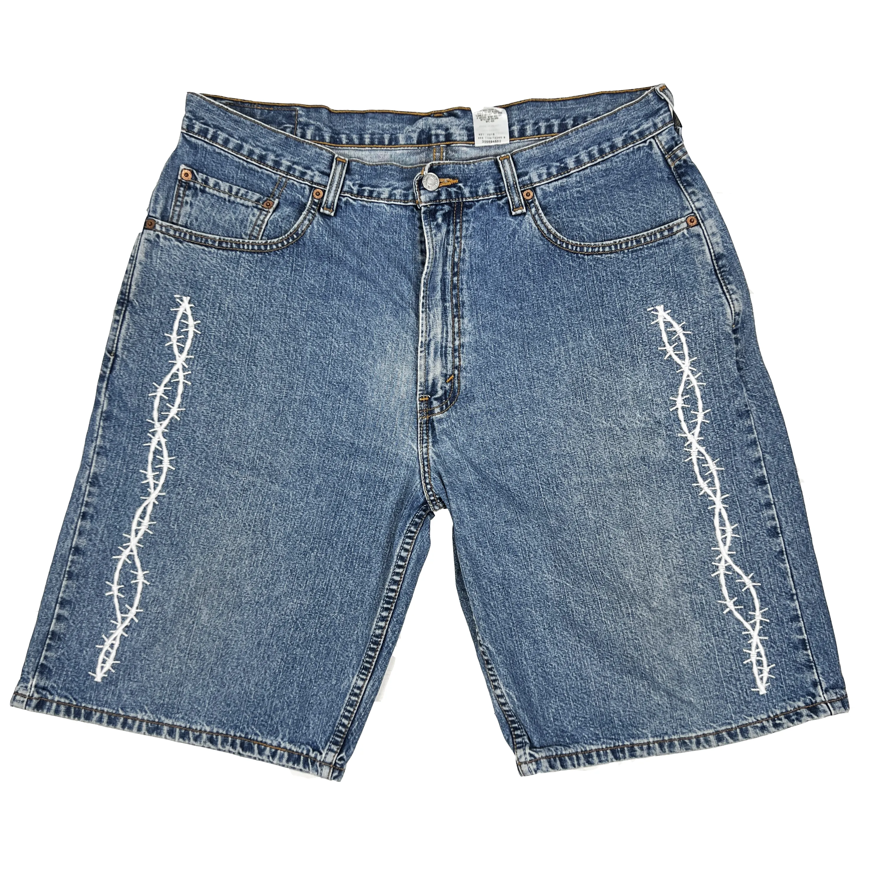 Barbwire Denim Shorts