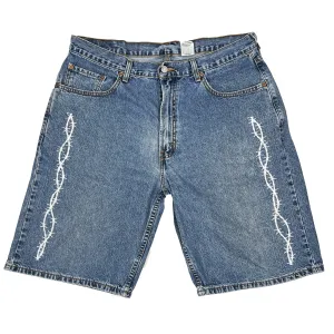 Barbwire Denim Shorts