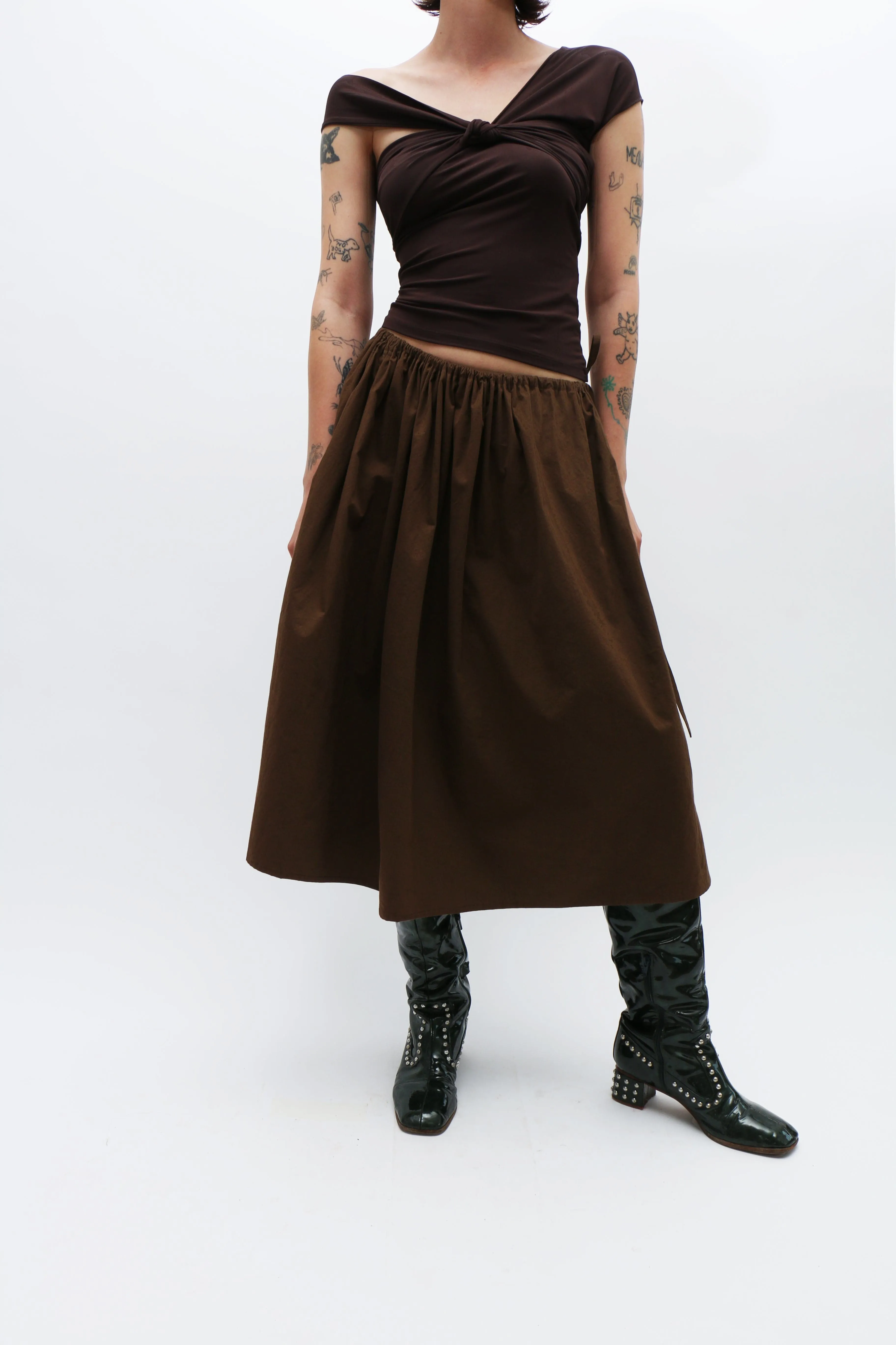 Brown Tie Skirt