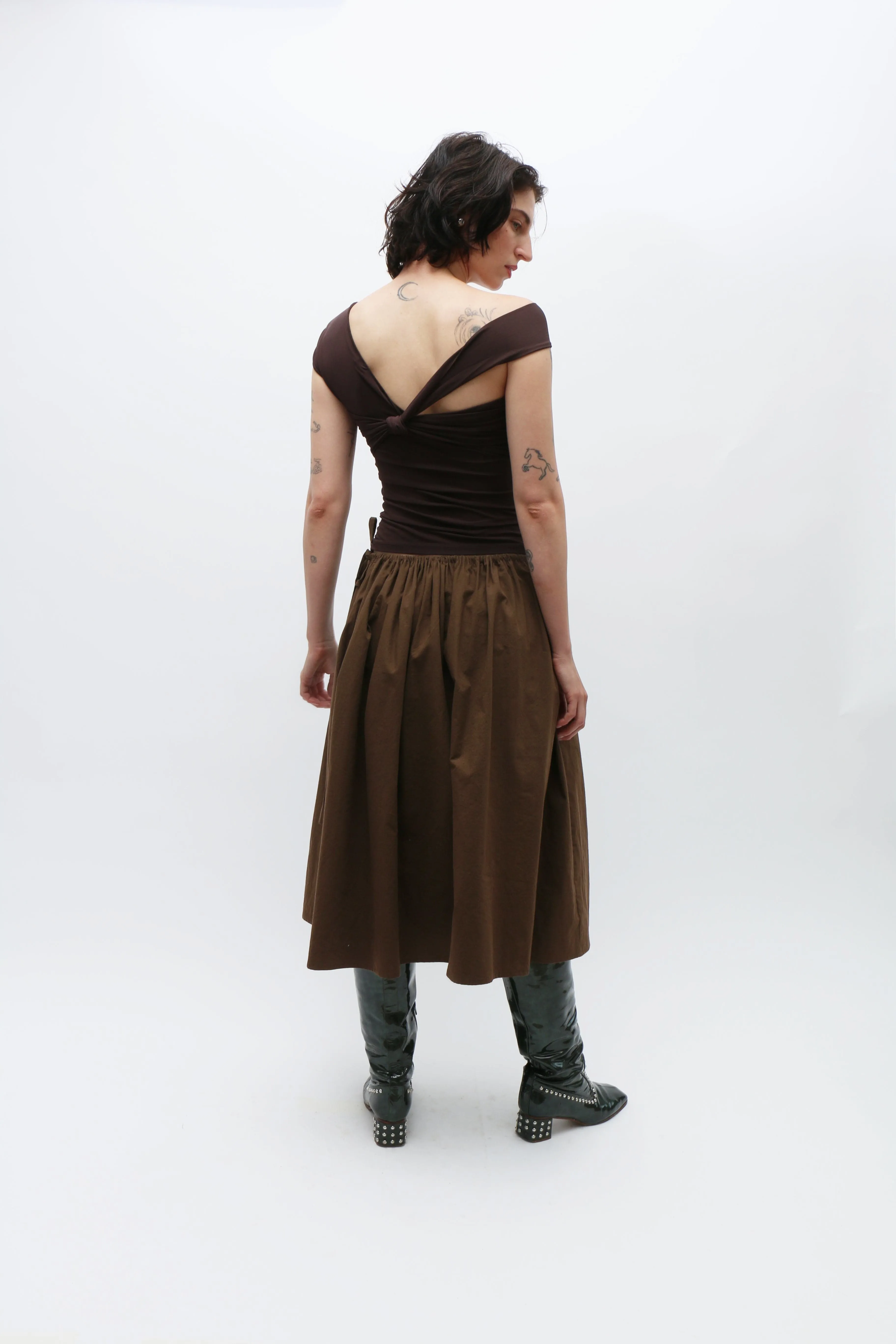 Brown Tie Skirt