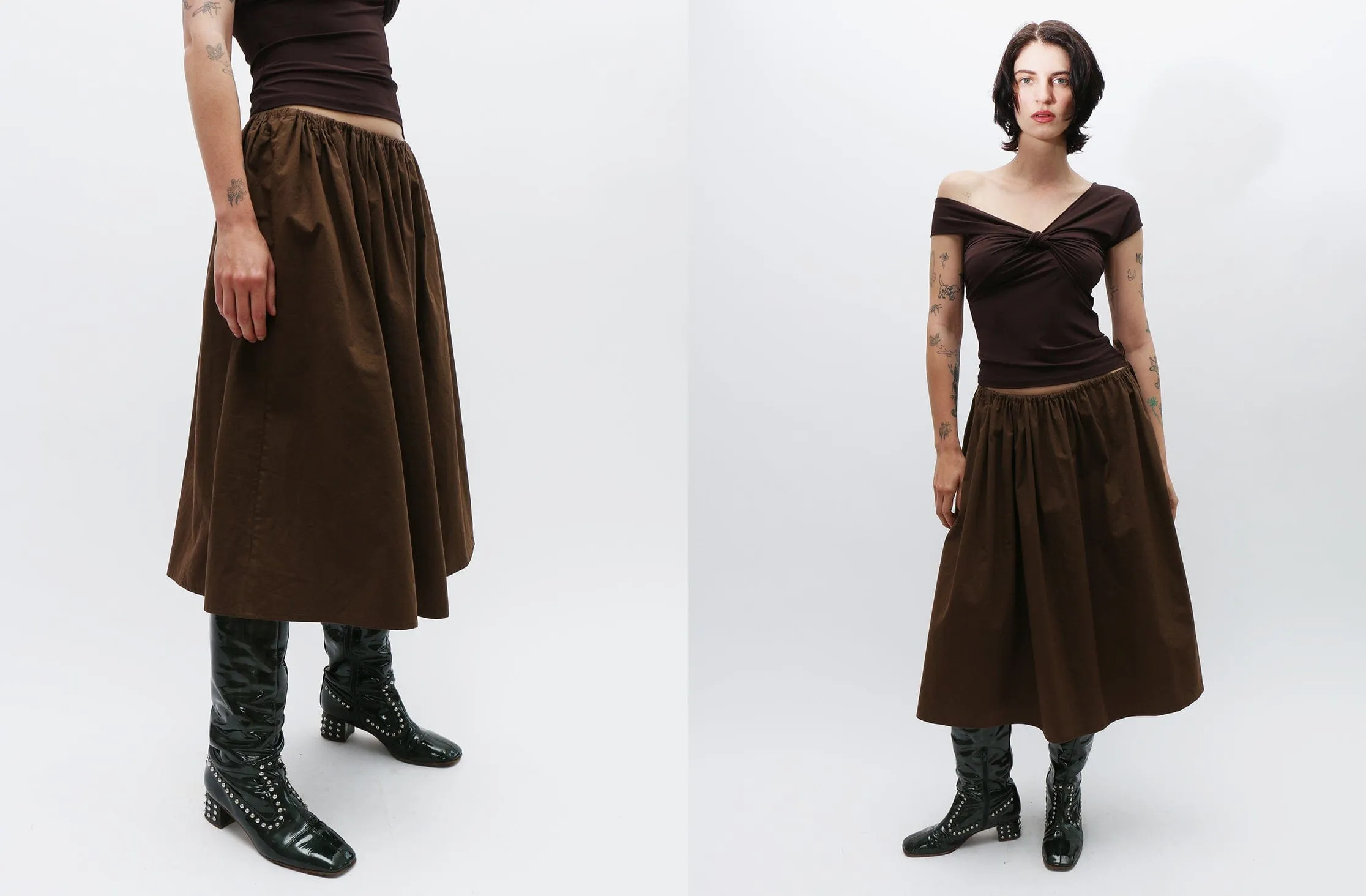 Brown Tie Skirt