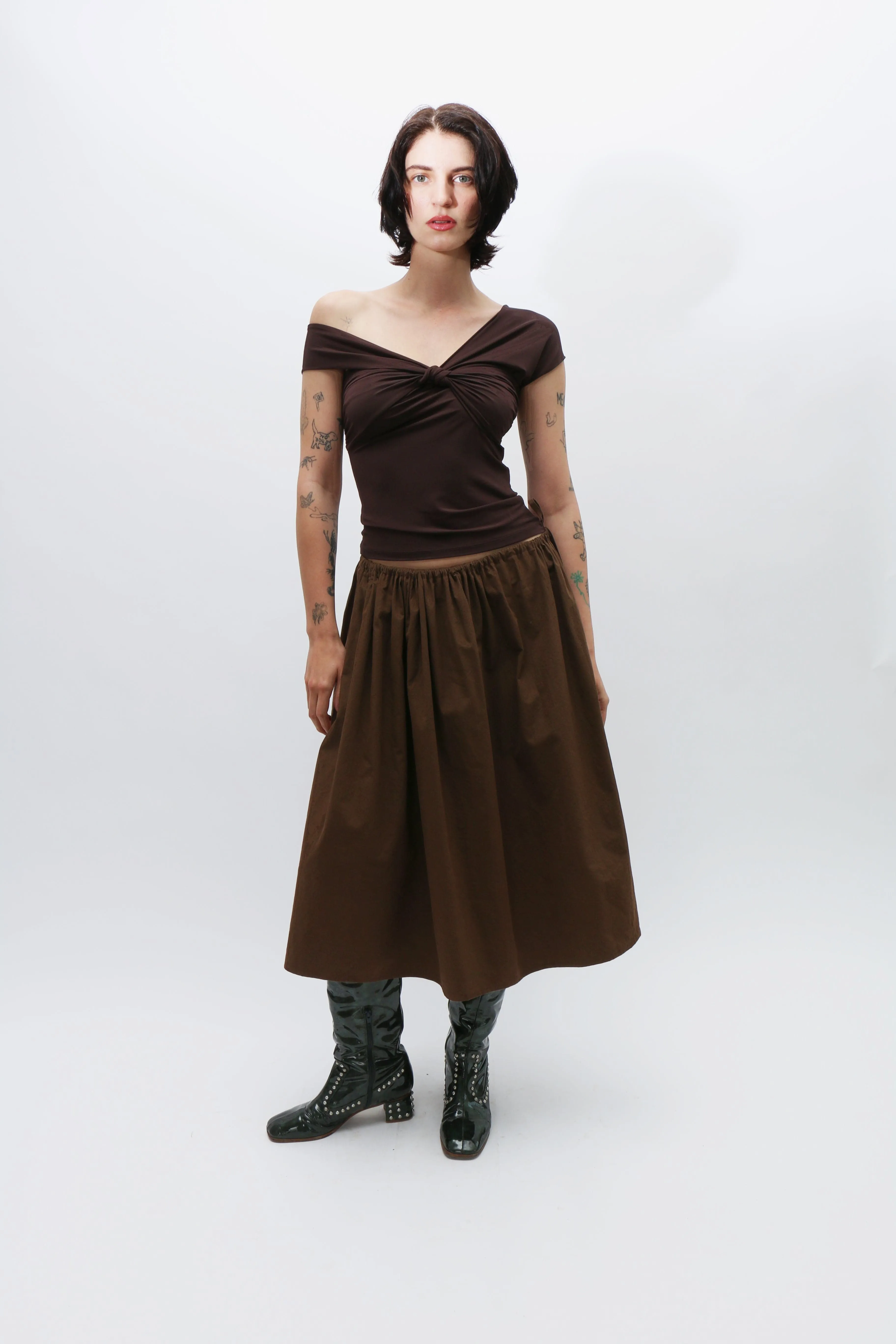 Brown Tie Skirt