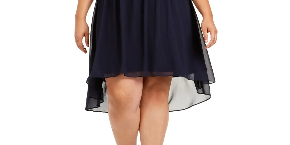 City Studios Junior's High Low Dress Blue Size 14W