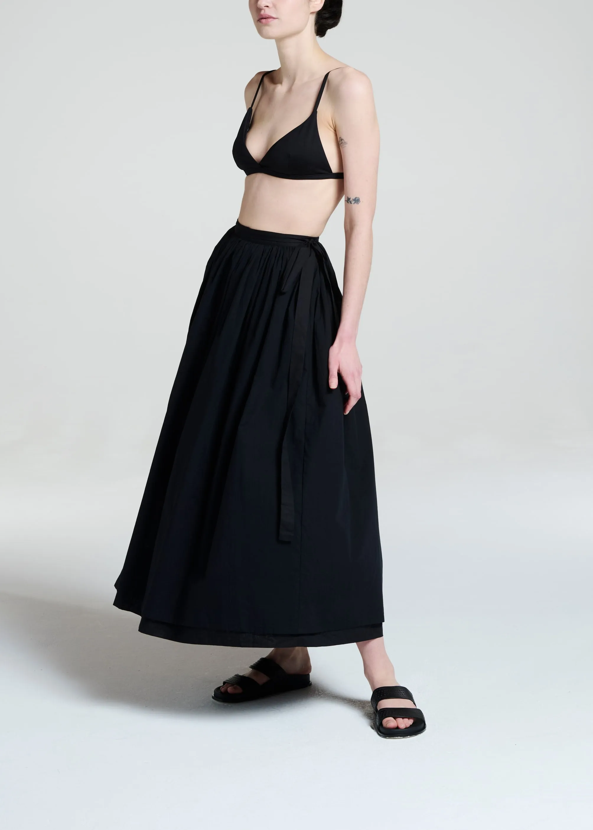 Coco Black Cotton Skirt