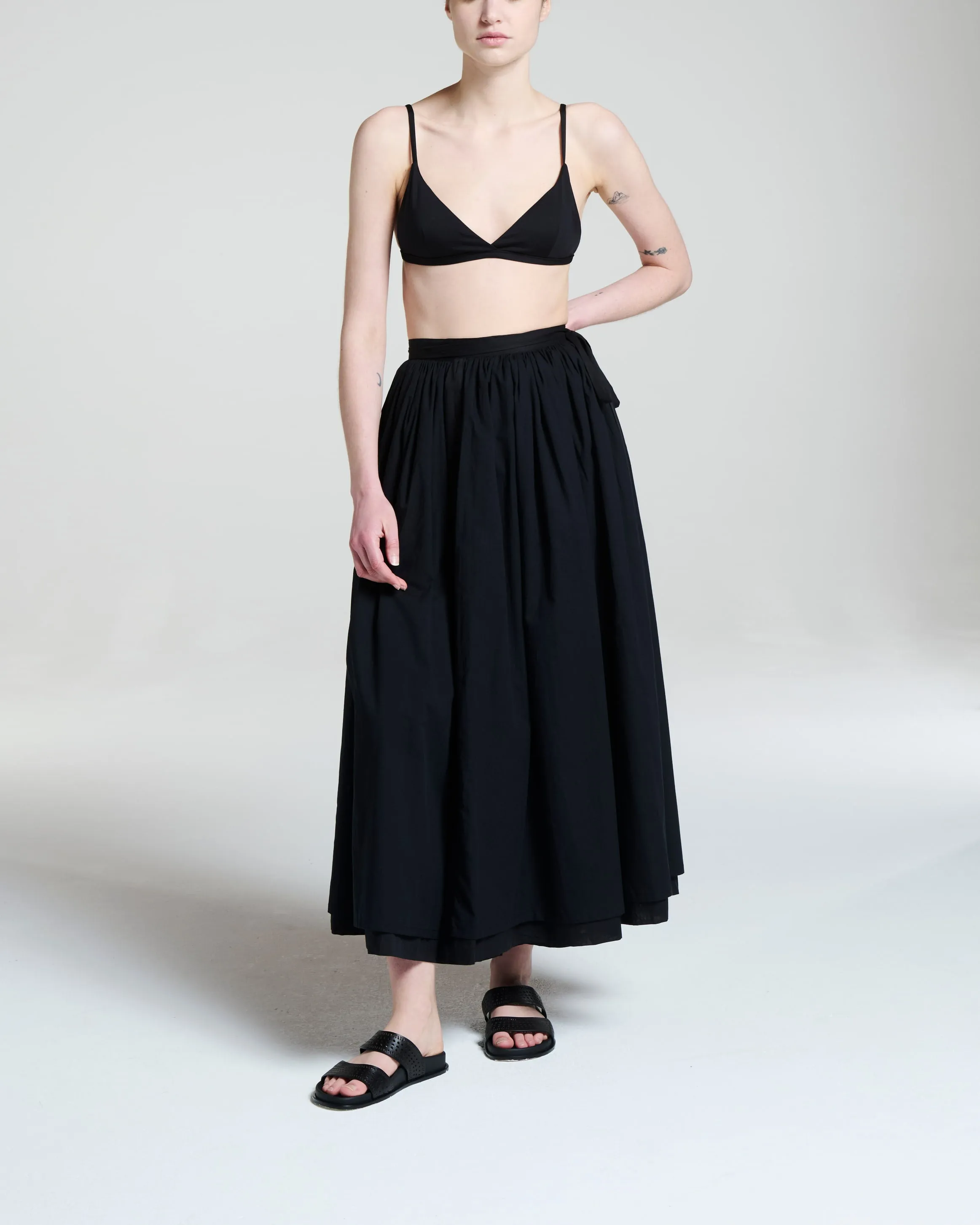 Coco Black Cotton Skirt