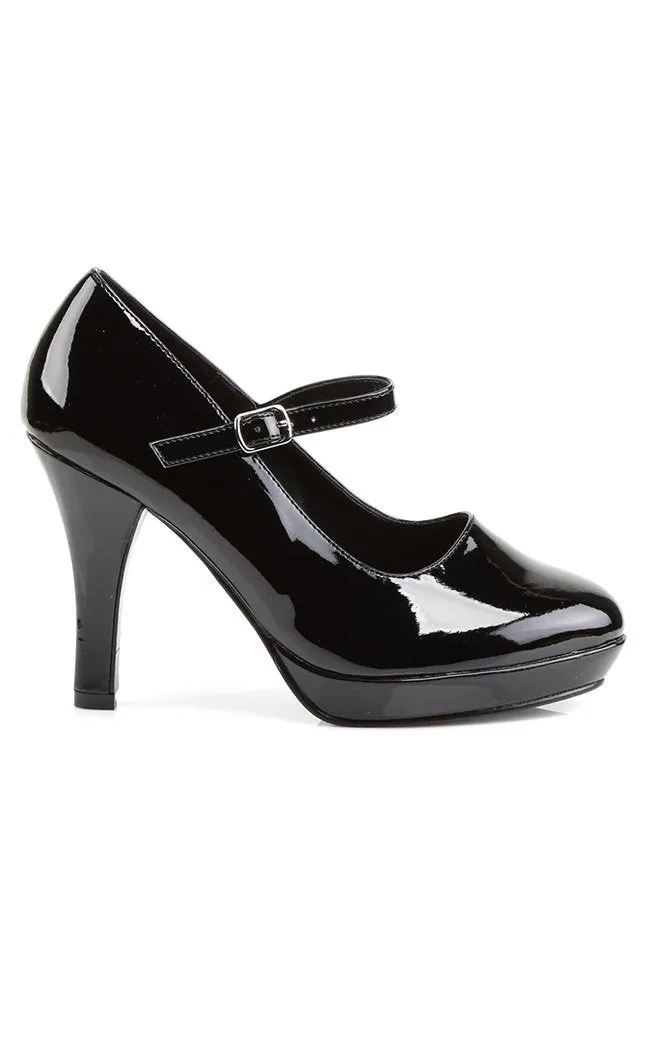 CONTESSA-50X Blk Pat Heels