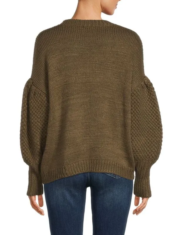 Drop Shoulder Sweater with Cliché Rust Embroidery