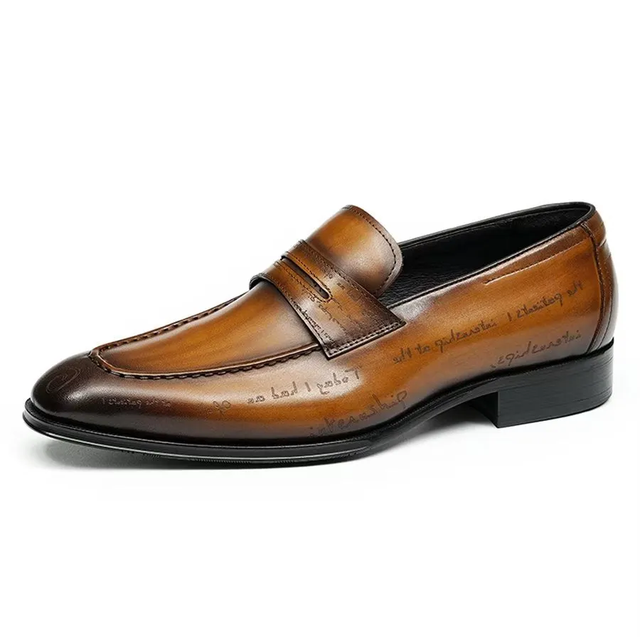 Elegant Carved British Leather Executive Shoes