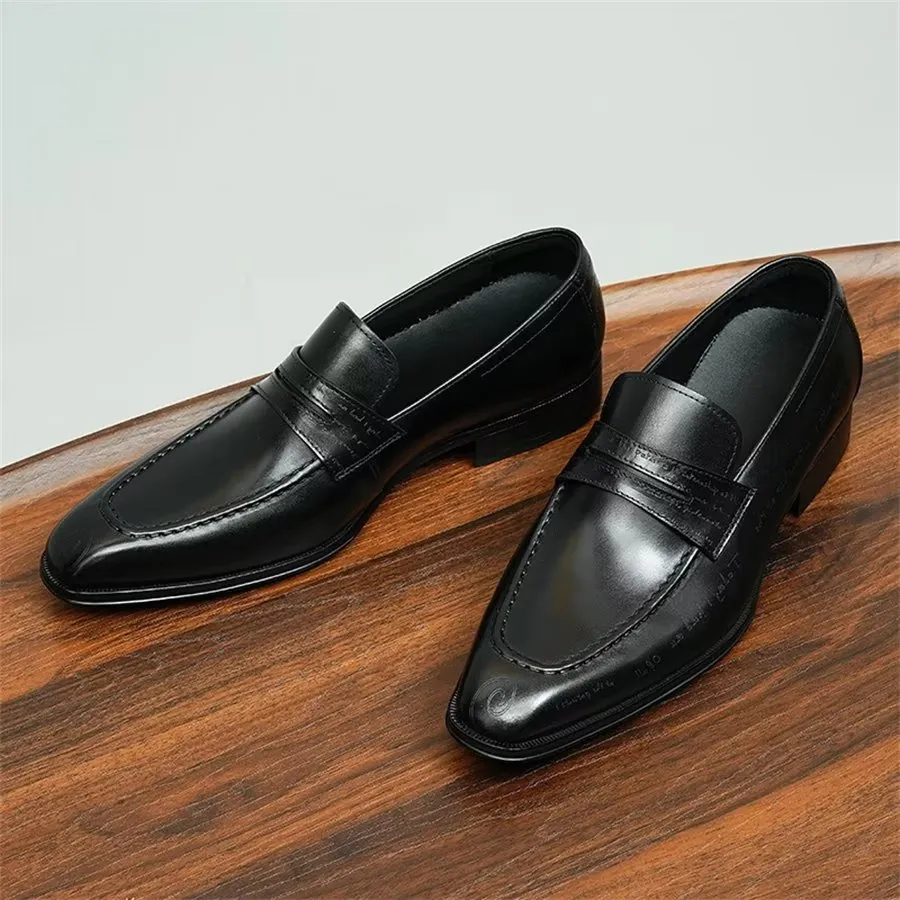 Elegant Carved British Leather Executive Shoes