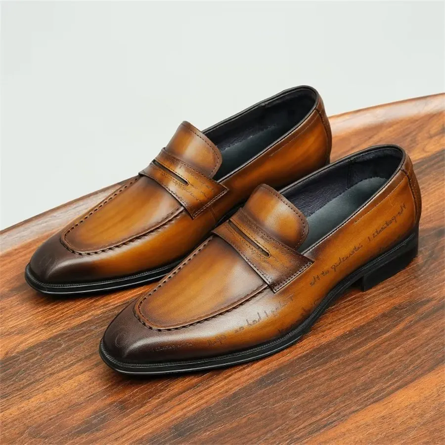 Elegant Carved British Leather Executive Shoes