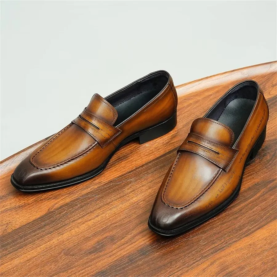 Elegant Carved British Leather Executive Shoes