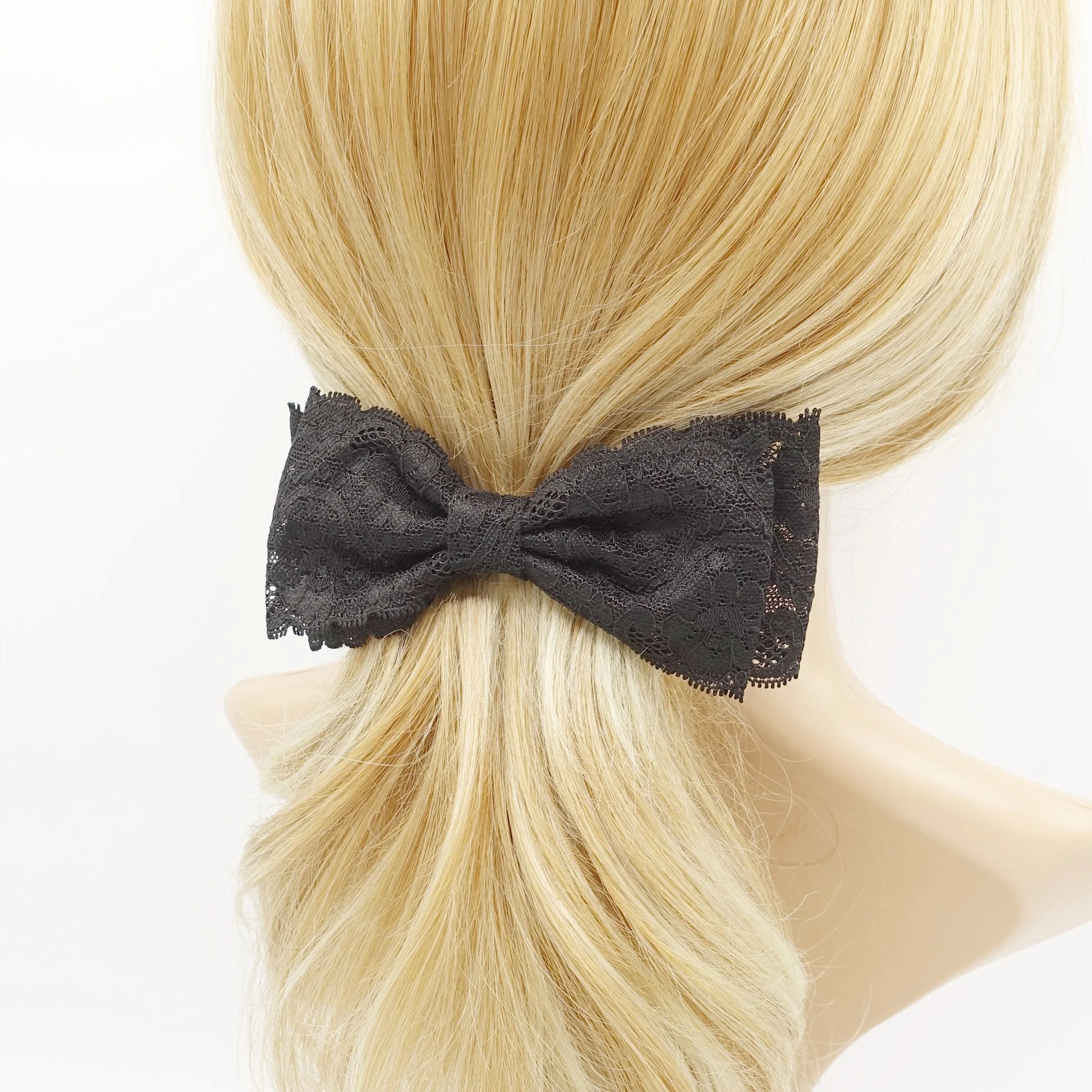 floral lace layered bow simple style hair accessory for women