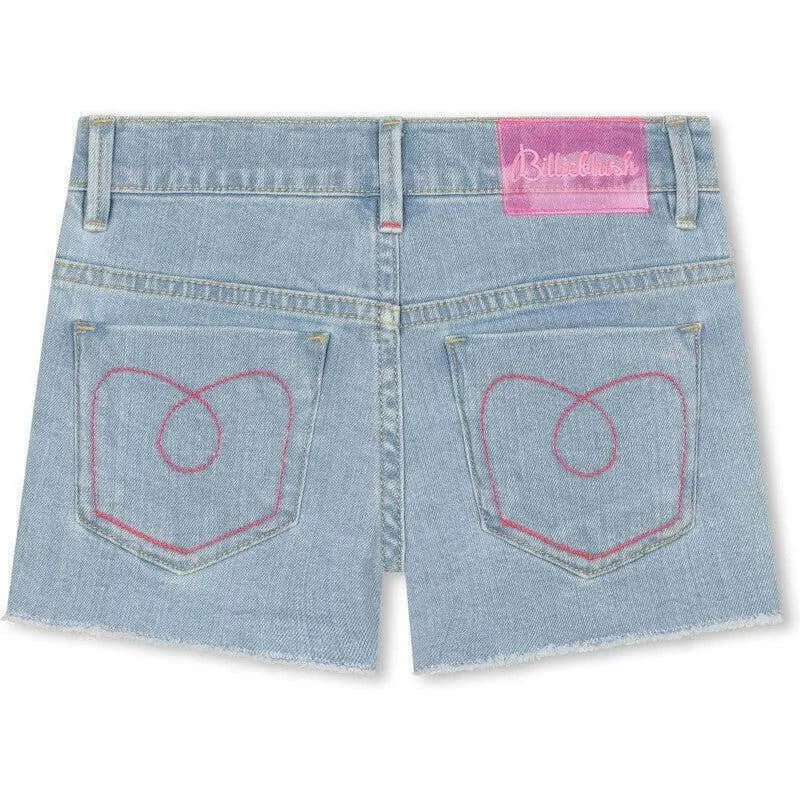 Girls Denim Sequin Shorts