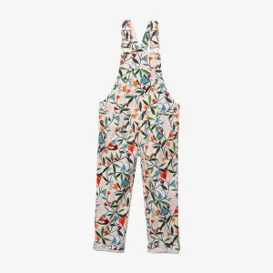 Girls' floral print overalls