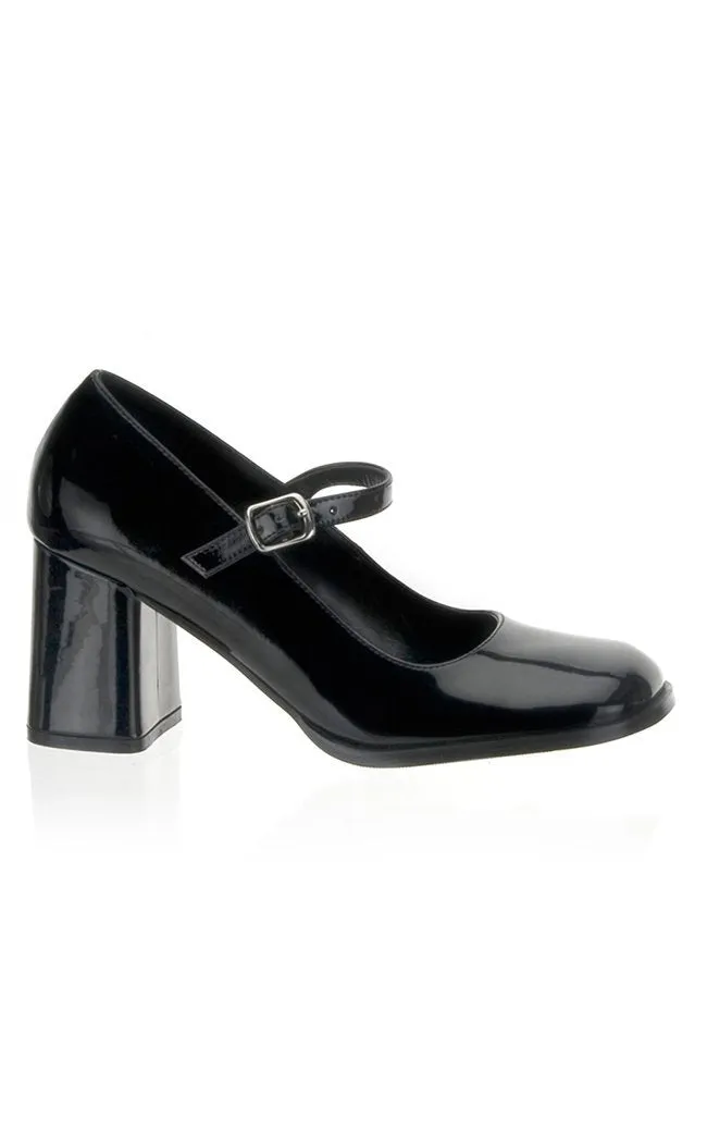 GOGO-50 Blk Pat Heels