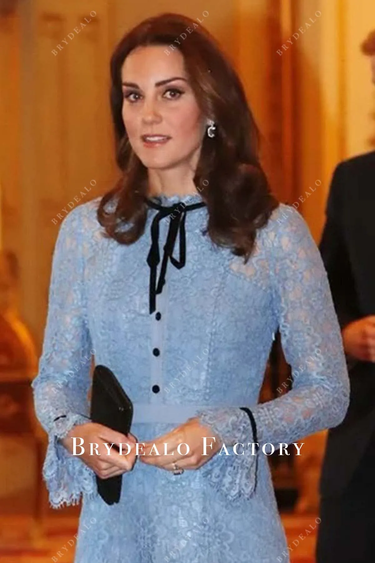 Kate Middleton Ice Blue Lace Dress World Mental Health Day 2017