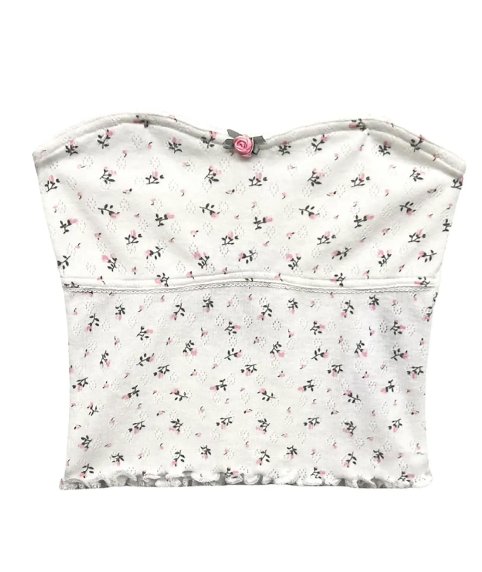 Katie J NYC Girls Felicity Tube Top Pink Ditsy Floral