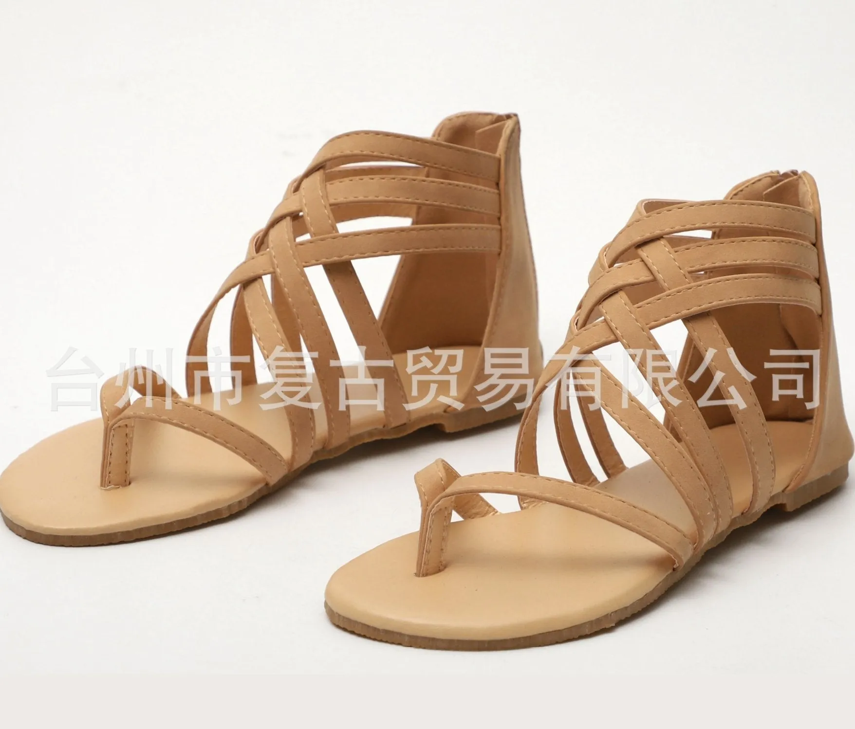 Knitted Toe Roman Sandals Female Summer Flat Large Size Women's Shoes