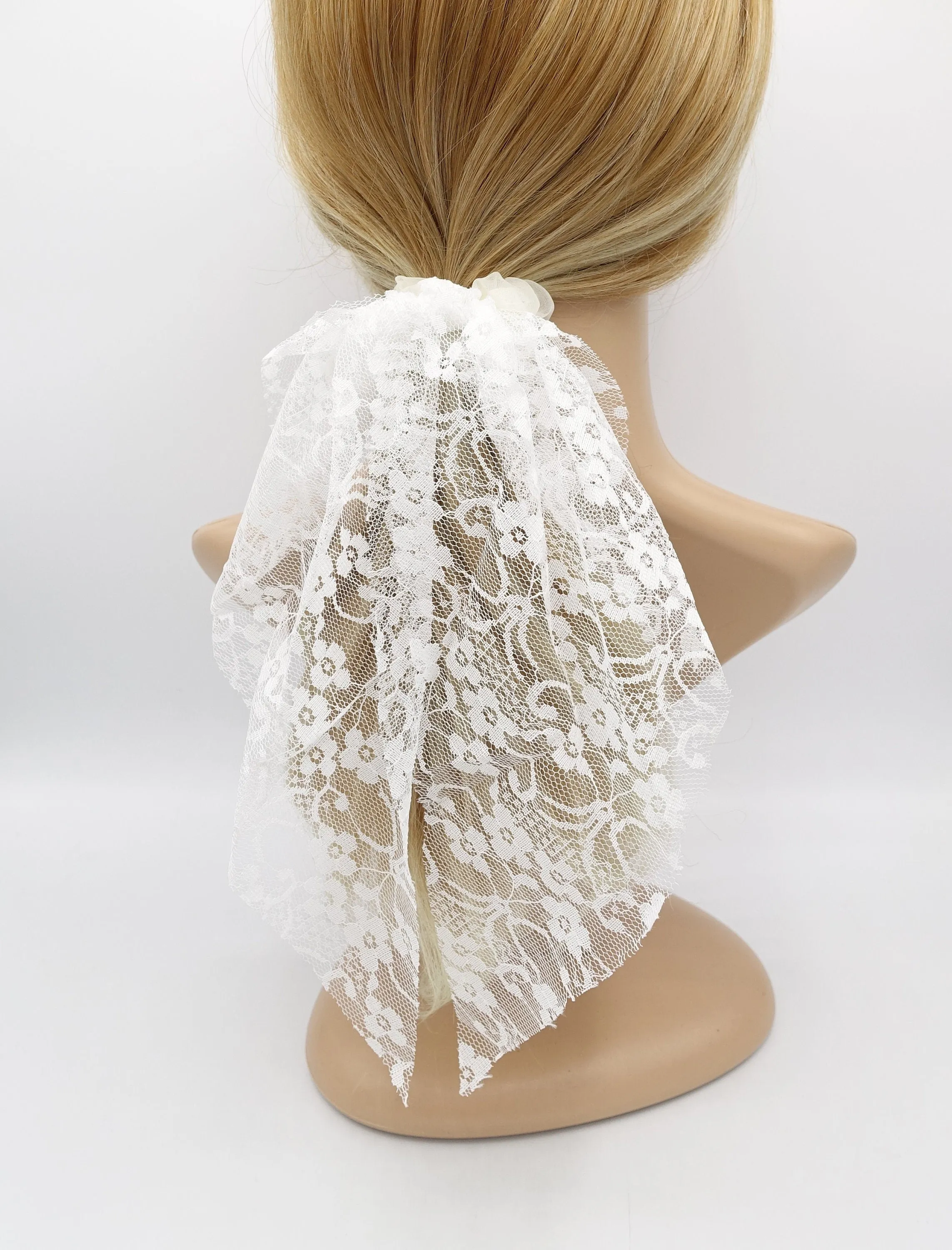 lace hair bow tail hair tie scrunchies for women