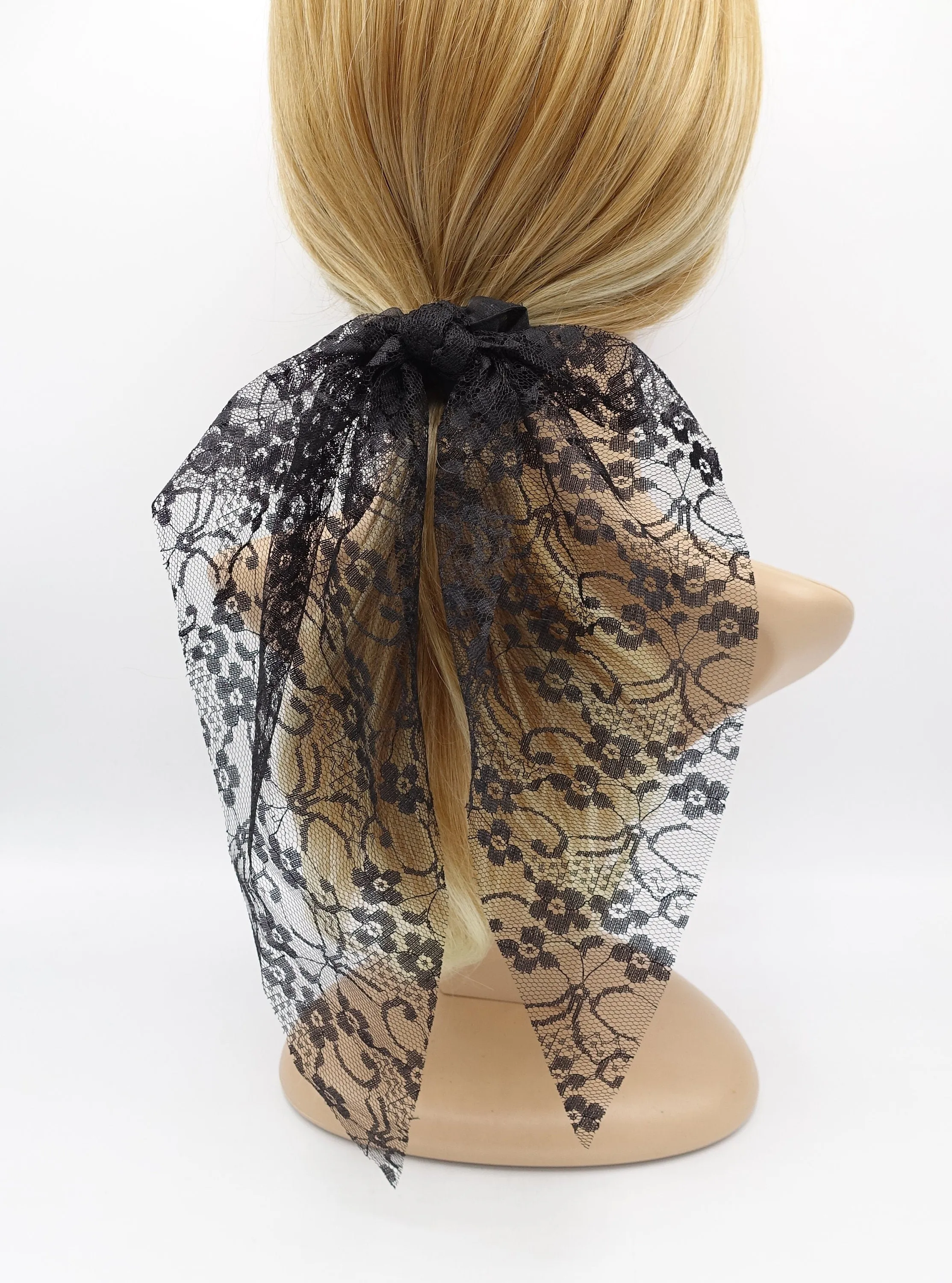 lace hair bow tail hair tie scrunchies for women