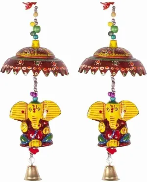 lovesutra Ganesha Wind Chime for Home Decoration I Wall Decor I Car Mirror Hanger I Outdoor I Garden I Diwali Pooja I Mandir Decor I Event Decoration I Home Decoration I Showpiece Items ( 10 Inches )