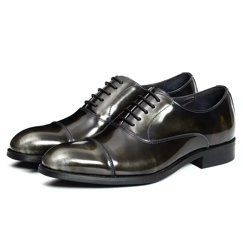 Luxury Leather Round Toe Oxford Dress Shoes