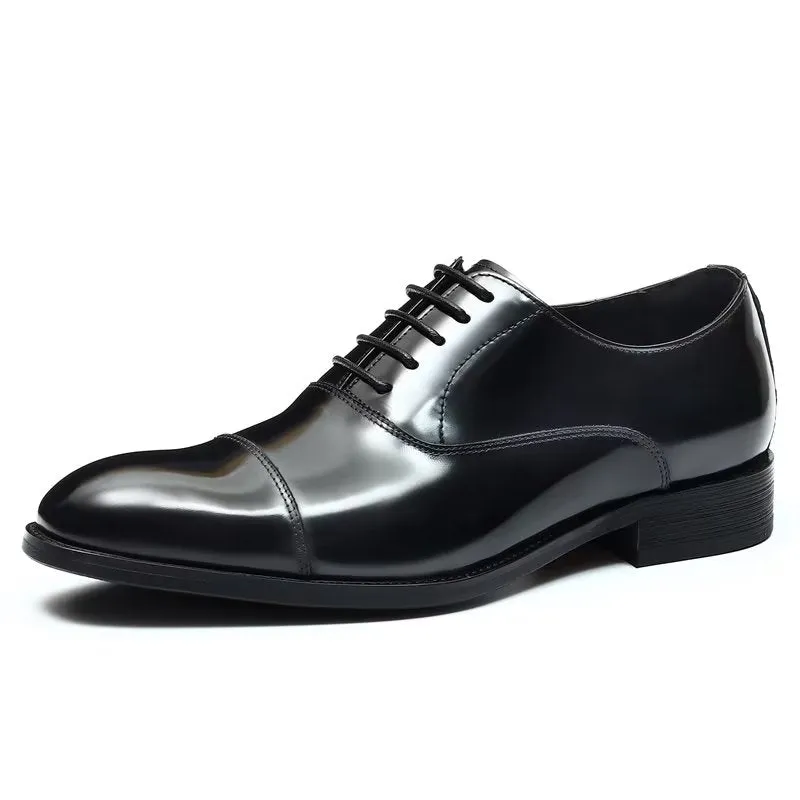 Luxury Leather Round Toe Oxford Dress Shoes