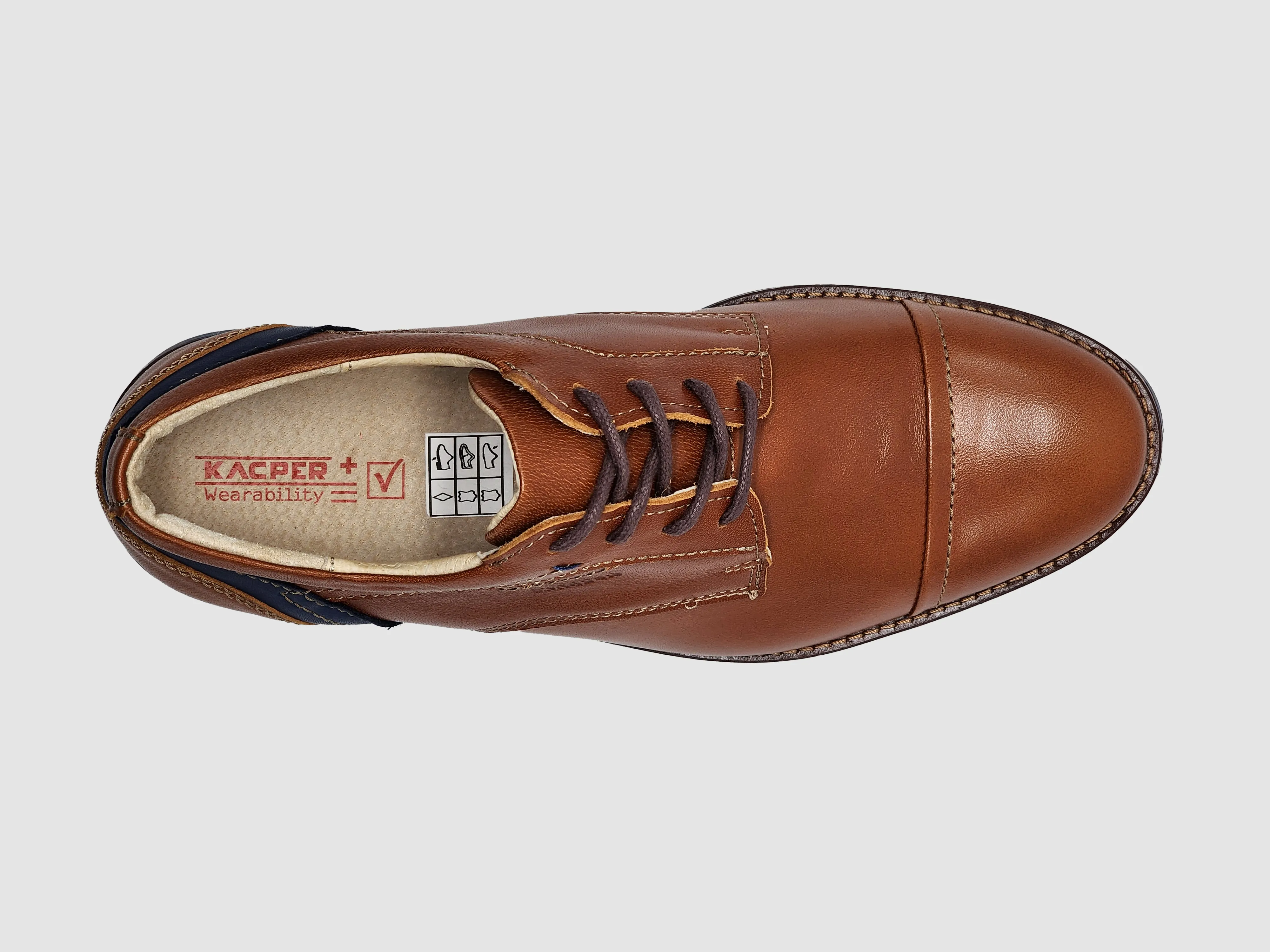 Men's Oxford Toe-Cap Leather Dress Shoes - Brown