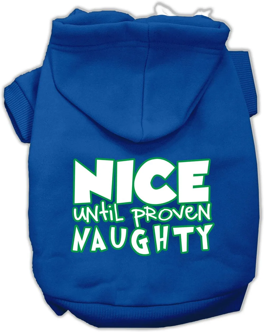 Nice Until Proven Naughty Screen Print Pet Hoodie Blue Med (12)