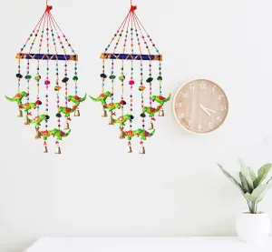 PALPAL Paper Mache Wind Chimes for Home Decor Decoration V Safe Door Hangings Combo Set of 2 (70 cm Multicolour)