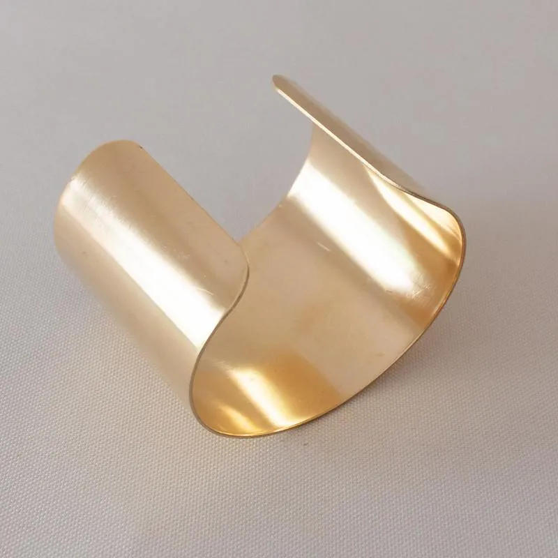 Plain Brass Wrist Cuff Corsage- 2''