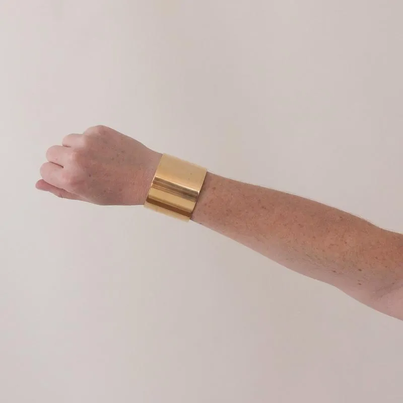 Plain Brass Wrist Cuff Corsage- 2''