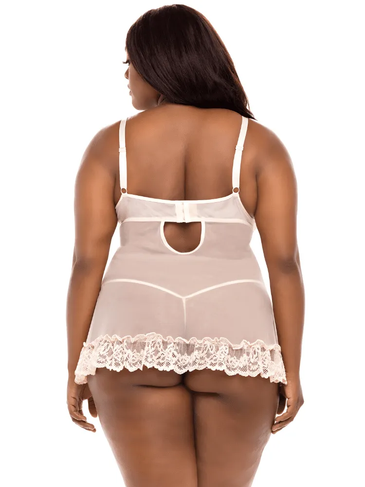 Plus Size Perfect Lace Bridal Babydoll