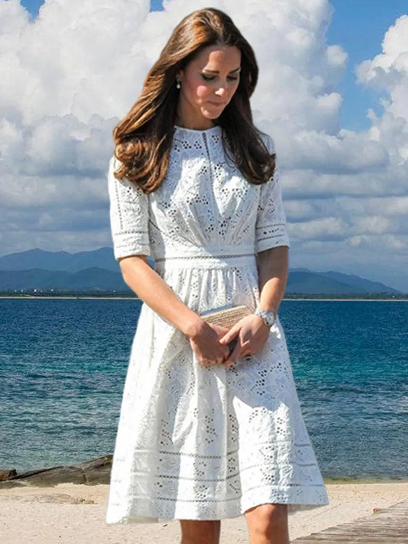 Princess With The Same White Lace Dress