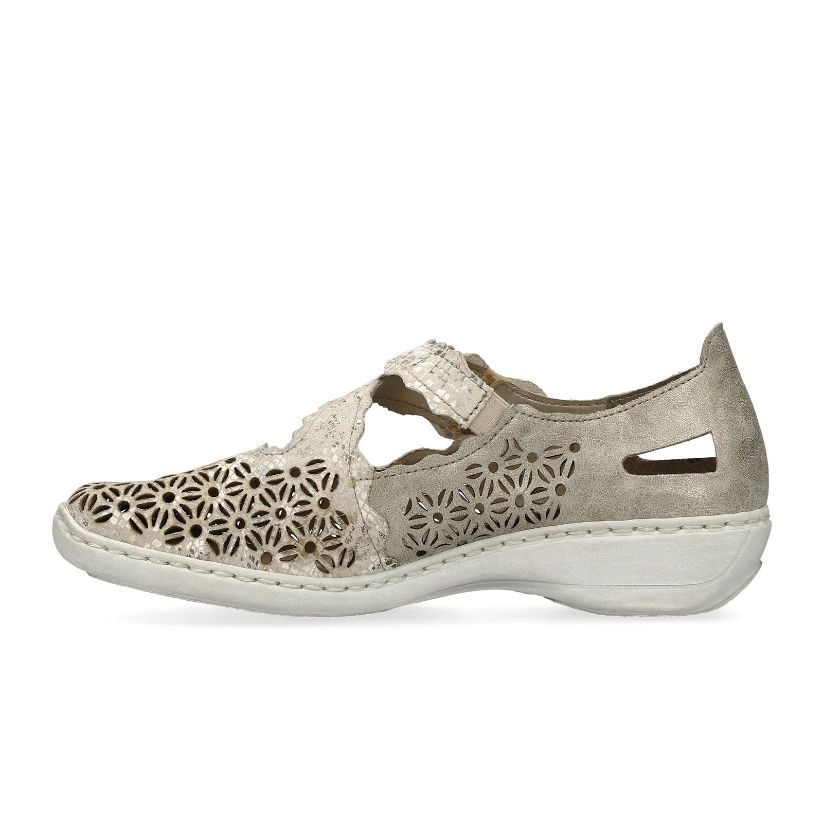 Rieker Doris 413G4-90 Mary Jane (Women) - Beige Metallic