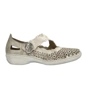 Rieker Doris 413G4-90 Mary Jane (Women) - Beige Metallic