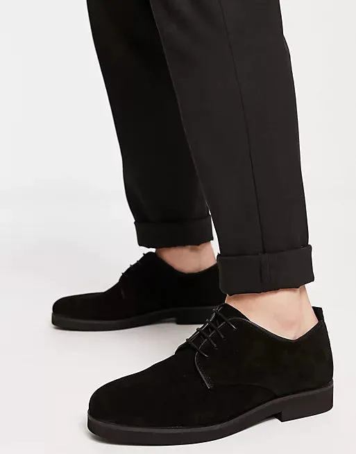 River Island Rudy Black Suede Casual Derby Mens Shoes