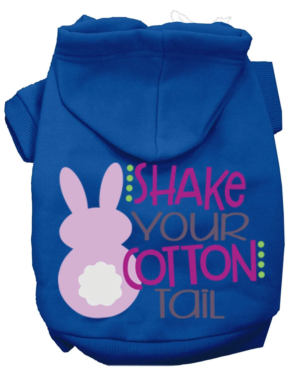 Shake Your Cotton Tail Screen Print Dog Hoodie Blue M