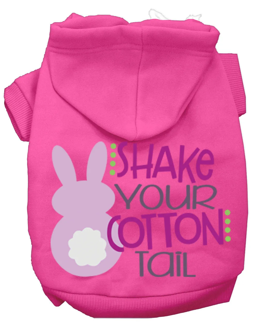 Shake Your Cotton Tail Screen Print Dog Hoodie Bright Pink L