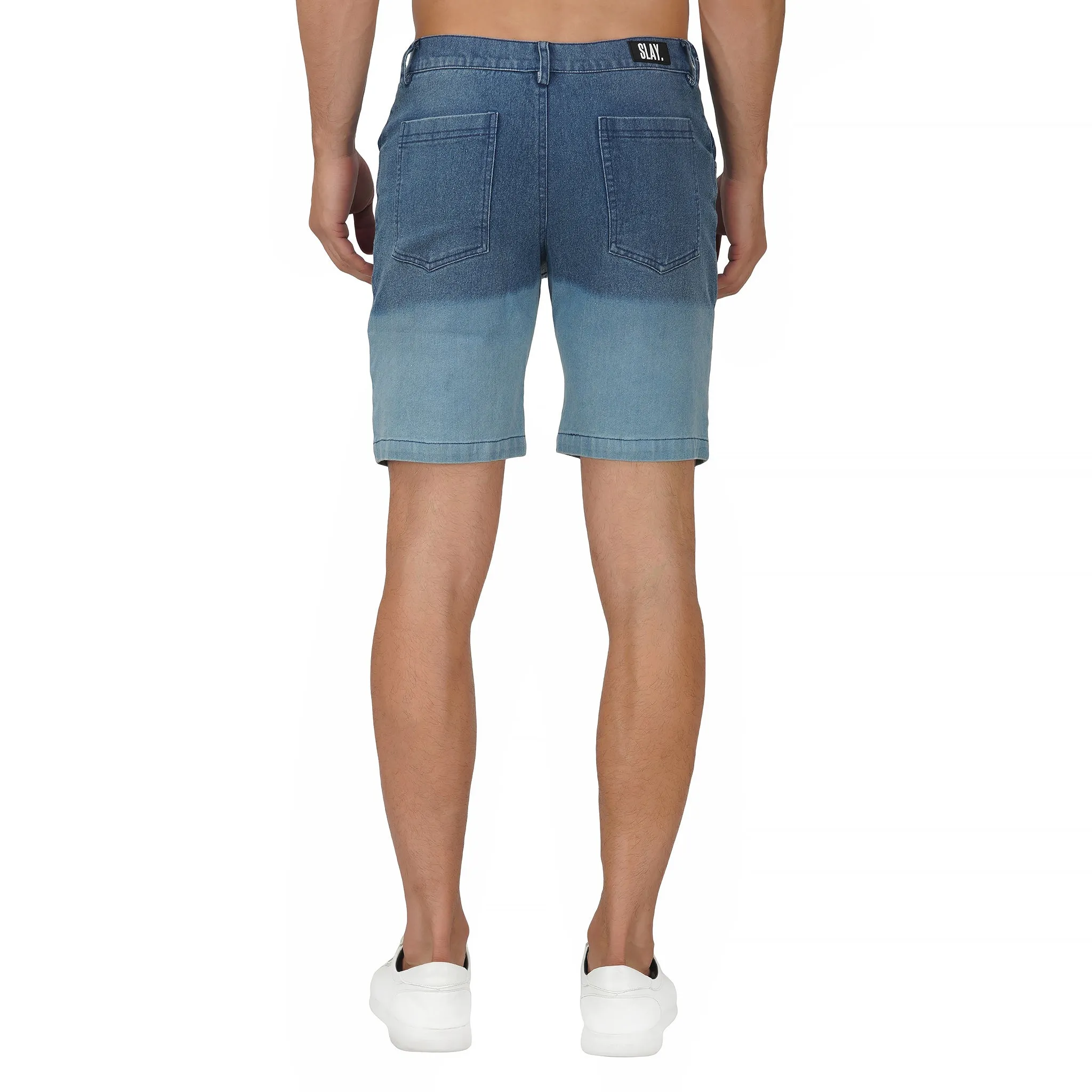 SLAY. Men's Ombre Ripped Denim Shorts