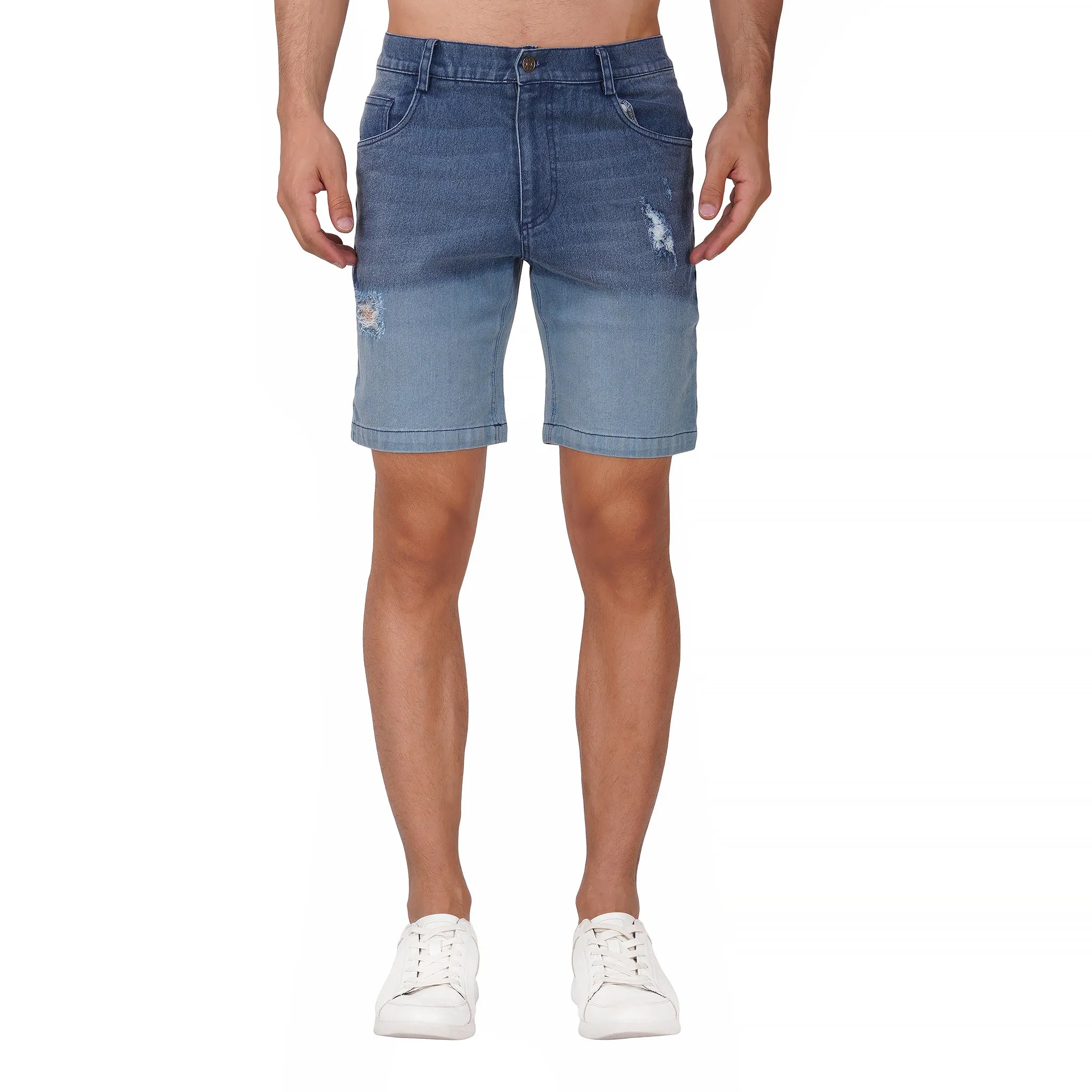 SLAY. Men's Ombre Ripped Denim Shorts