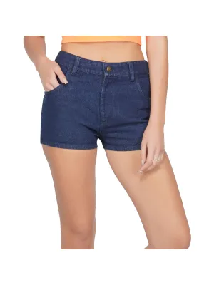 SLAY. Women's Navy Blue Straight Leg Denim Shorts