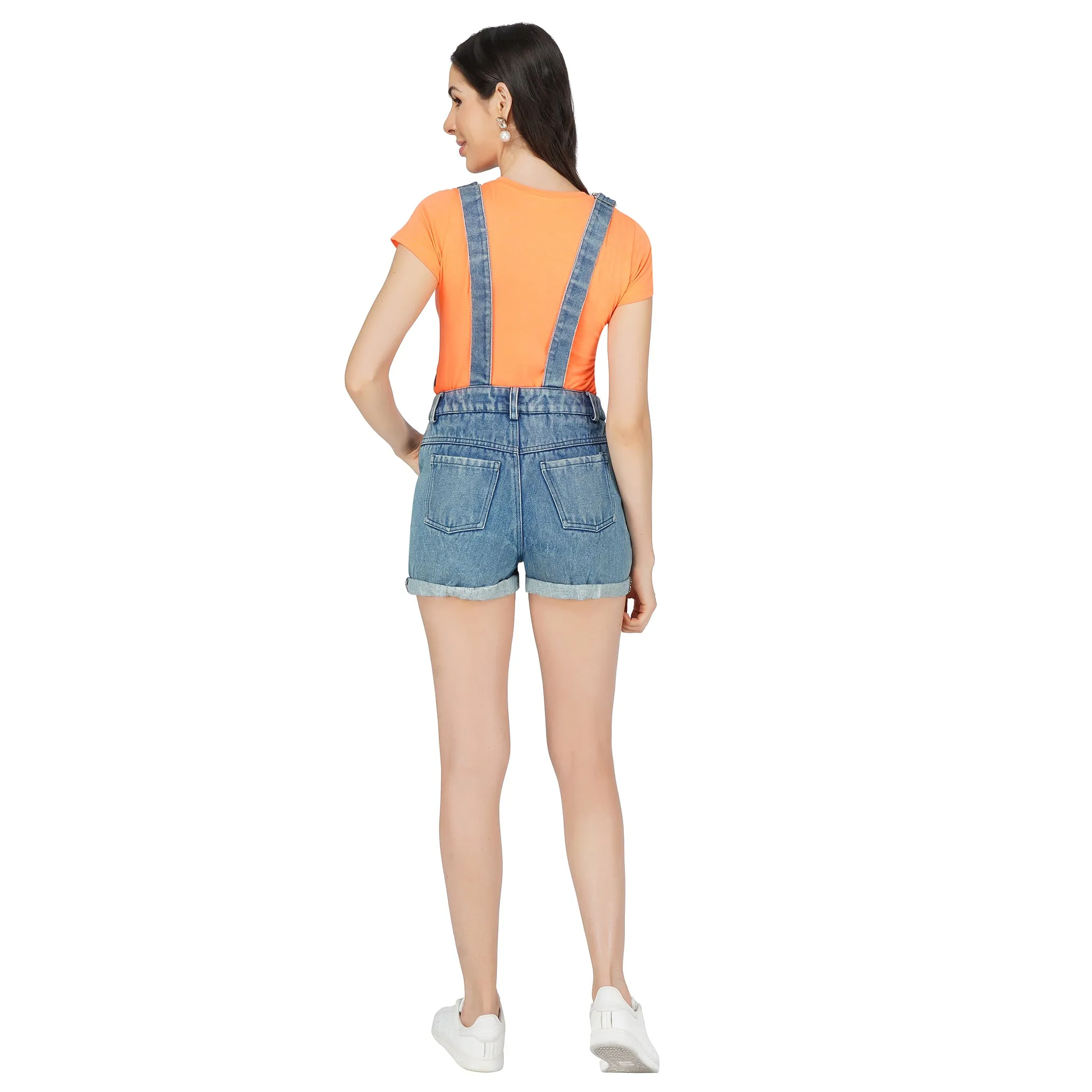 SLAY. Women's Short Denim Dungaree