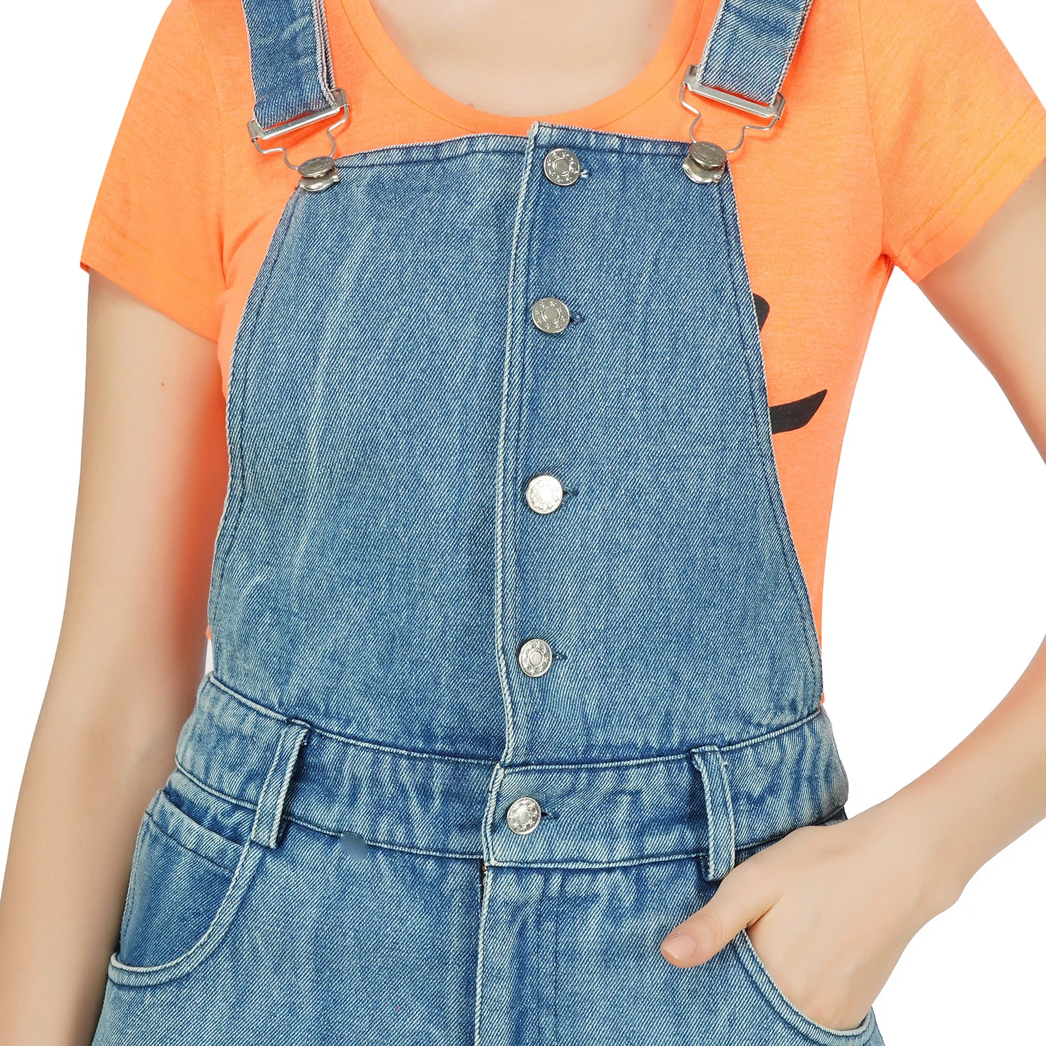 SLAY. Women's Short Denim Dungaree